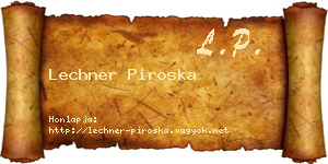 Lechner Piroska névjegykártya